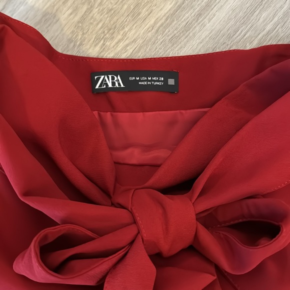 Zara Red Ruffle Mini Skort - Picture 3 of 5